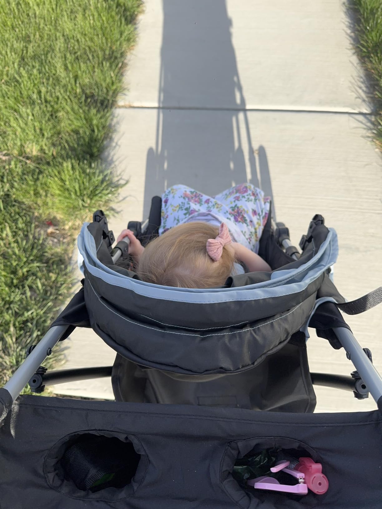 Ingenuity 3D Mini Convenience Stroller - Lightweight Stroller with Compact Fold, Multi-Position Recline, Canopy with Pop Out Sun Visor - Umbrella Stroller for Travel, Blue/Black customer photo 1
