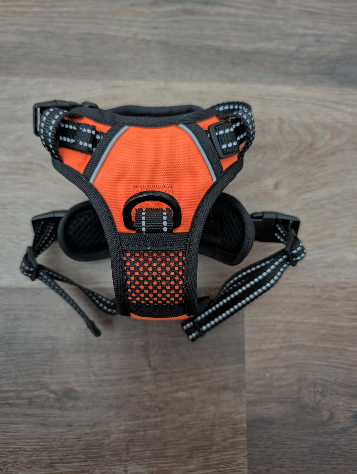 PHOEPET Reflective Dog Harness Large Breed Adjustable No Pull Vest with Handle 2 Metal Rings 3 Buckles Easy to Put on & Take Off (L, Orange) customer photo 2