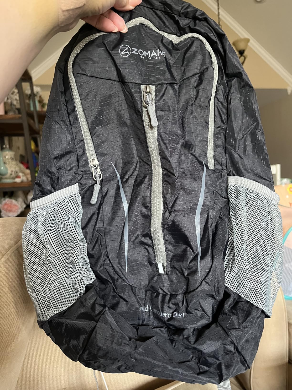 ZOMAKE Ultra Lightweight Packable Backpack 25L - Foldable Hiking Backpacks Water Resistant Small Folding Daypack for Travel(Navy Blue) customer photo 1