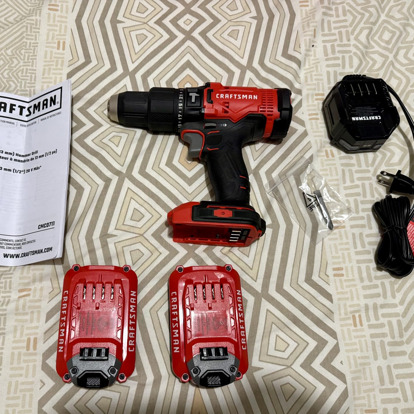 CRAFTSMAN V20 Cordless Hammer Drill Kit, 1/2 inch, 2 Batteries and Charger Included (CMCD711C2) customer photo 1