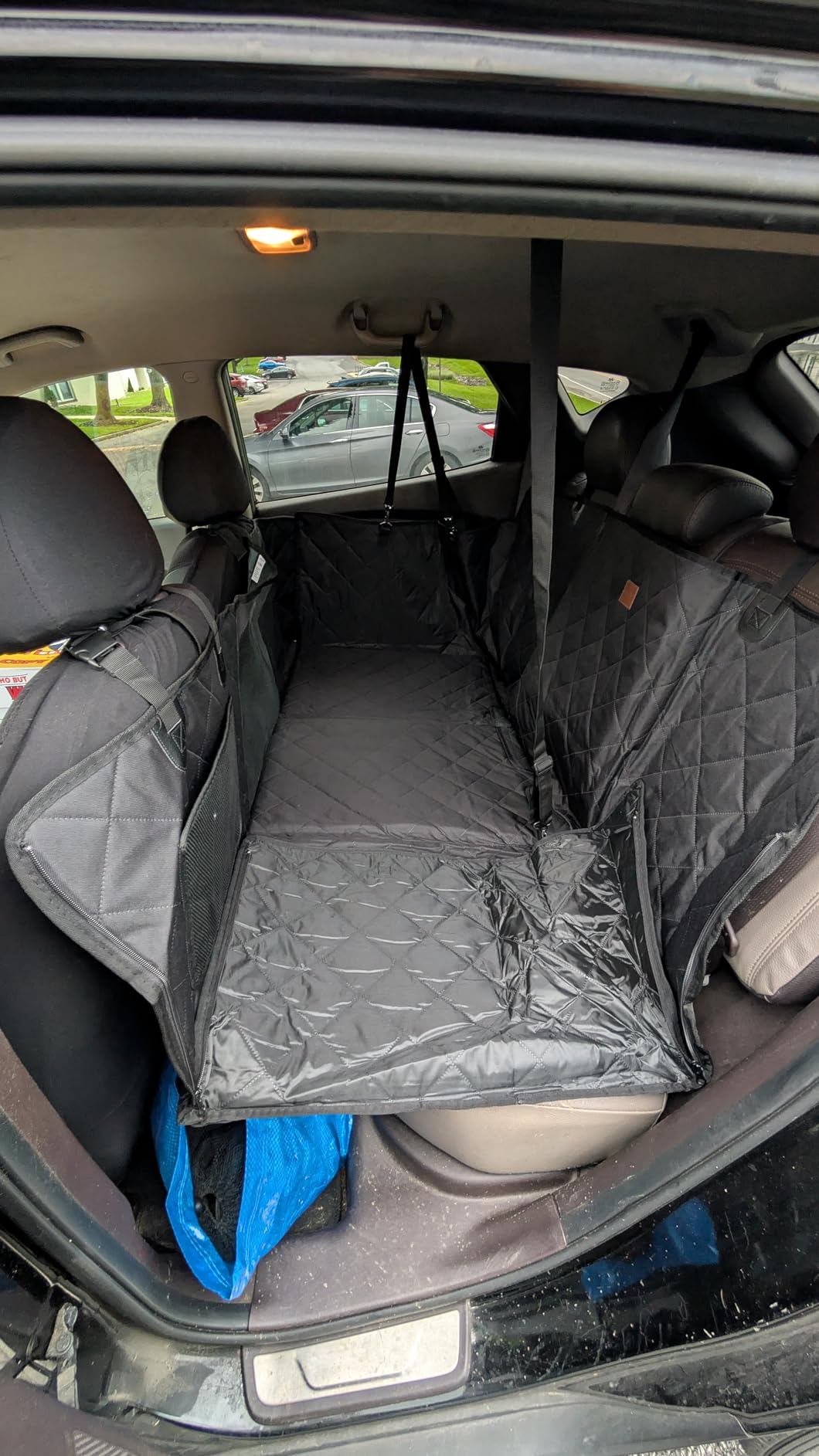 Kytely Dog Car Seat Cover for Back Seat,600D Heavy Duty Dog Hammock for Car with Side Flap,100% Waterproof Pet Backseat Cover, Anti-Scratch Nonslip Pet Seat Protector for Cars Trucks and SUV customer photo 1
