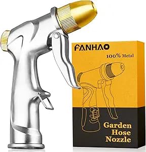FANHAO Upgraded Garden Hose Nozzle Sprayer, 100% Heavy Duty Metal Handheld Water Nozzle High Pressure in 4 Spraying Modes for Watering Plants and Lawn, Car Washing, Patio and Pet customer photo 1