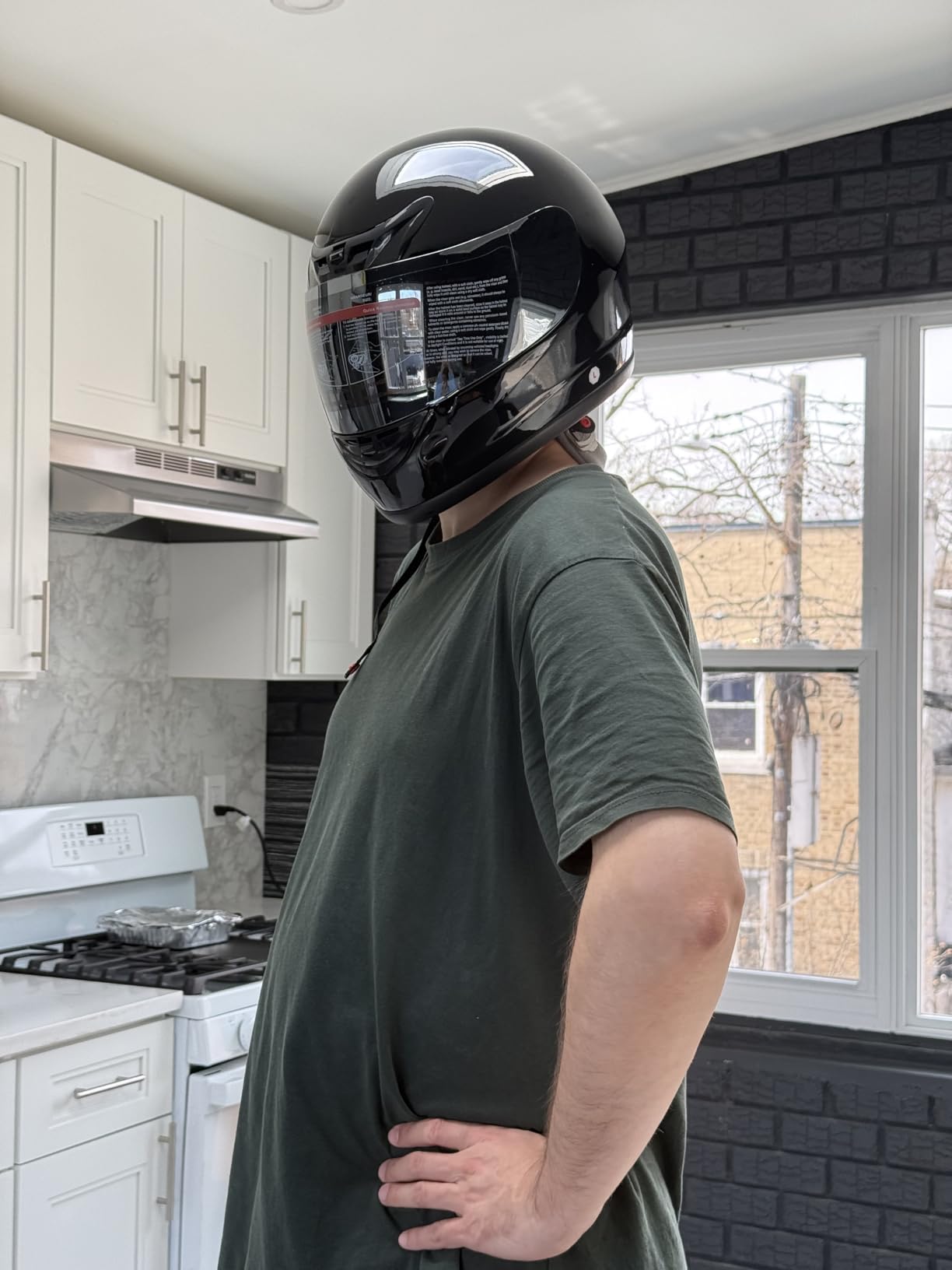 TCMT Full Face Motorcycle Helmet for Adults Men Women, Lightweight Polycarbonate Street Bike Helmet with Anti-Scratch Mirror Shield and Removable Liner, DOT Approved customer photo 2