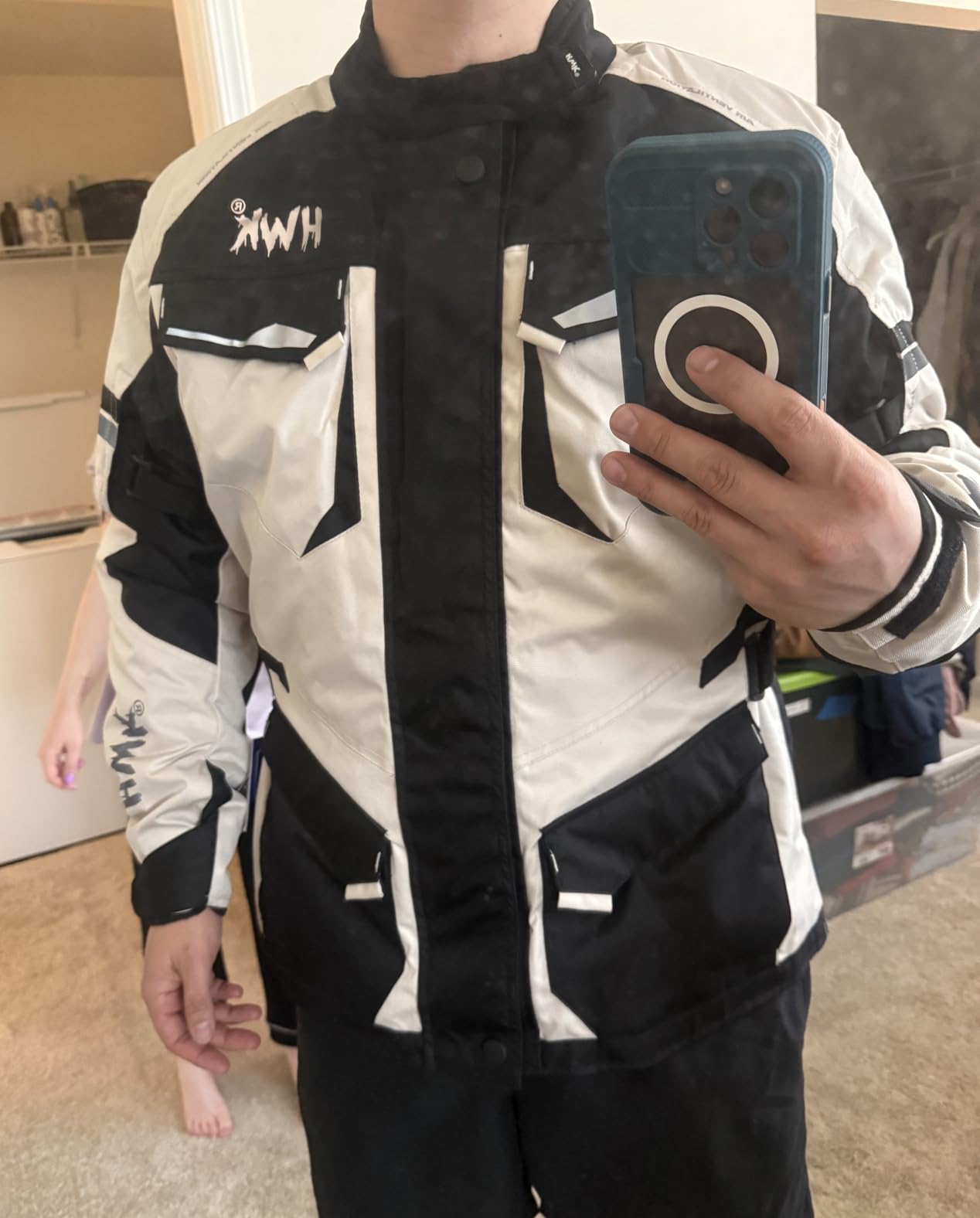 HWK Adventure Touring Motorcycle Jacket for Men, Water Resistant Cordura Textile Biker Jacket for Men customer photo 1