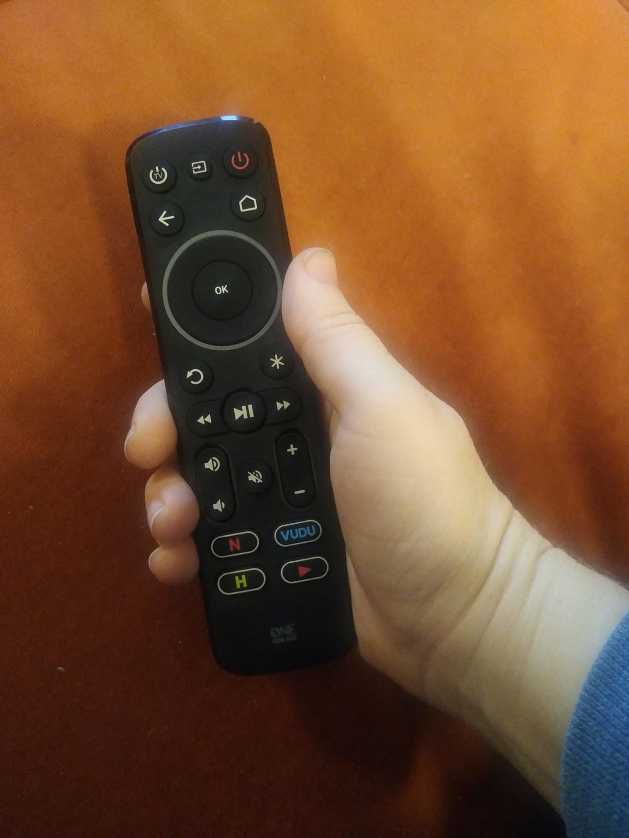 One For All Streamer Remote URC7935 - Controls up to 3 Devices - IR - Control Your Streamer Box, TV and Sound bar - Learning Feature - Backlit Keys customer photo 1