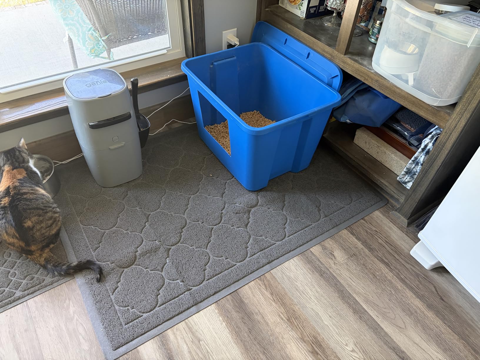 WePet Cat Litter Box Mat, Kitty Premium PVC Pad, Durable Trapping Rug, Phthalate Free, Urine-Resistant, Scatter Control, XXL 47 x 36 Inch, Grey customer photo 2