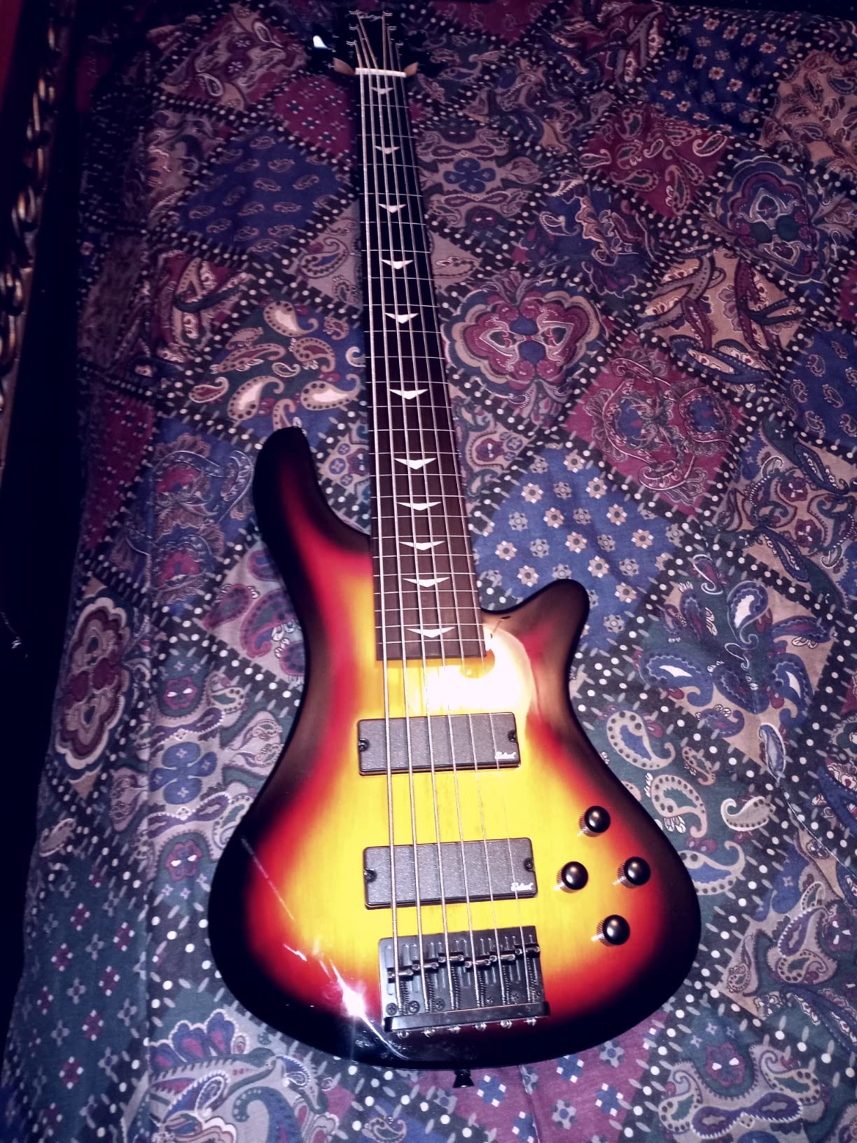 Fretless 6 String Electric Bass, Bolt-On Maple Neck, Poplar Body Sunburst customer photo 1