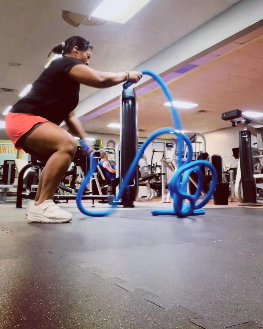 HYPERWEAR Hyper Rope Weighted Short Battle Rope 20 ft / 15 lb - Blue customer photo 1
