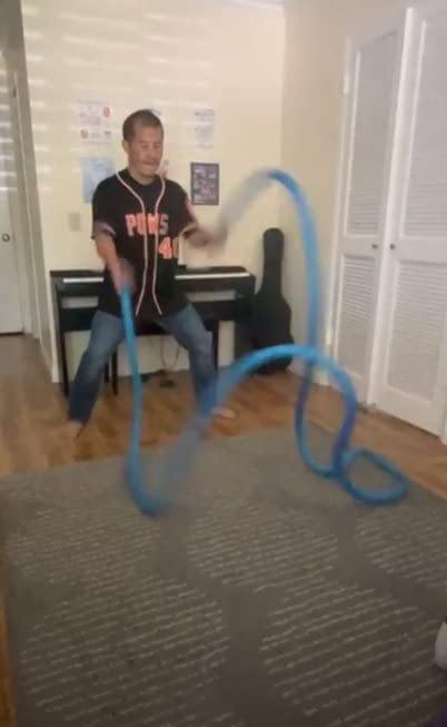 HYPERWEAR Hyper Rope Weighted Short Battle Rope 20 ft / 15 lb - Blue customer photo 2