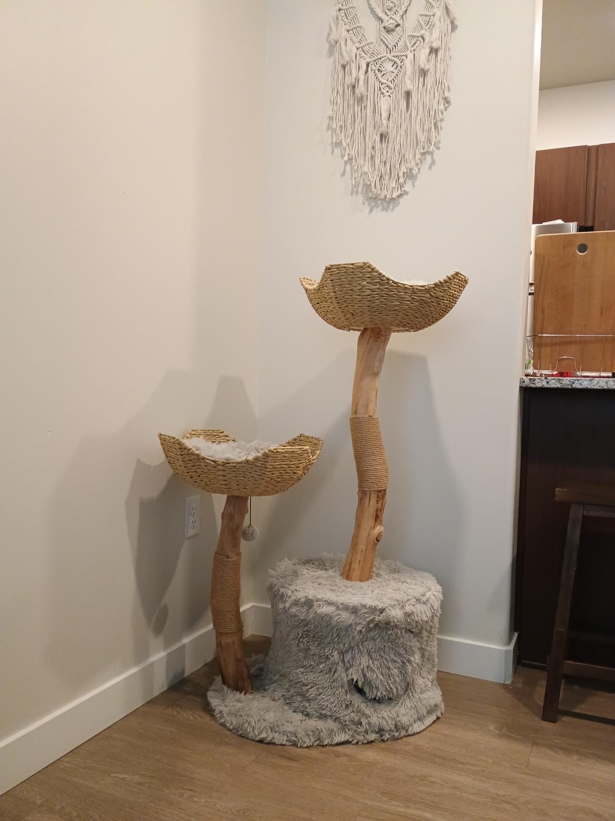 Modern Cat Tree Tower, Real Branch luxury Cat Condo, Wood Cat Tower, Cat Scratching Tree, Cat Condo, Cat Lover Gift, Luxury Cat, Cat Gifts by Mau Lifestyle customer photo 1