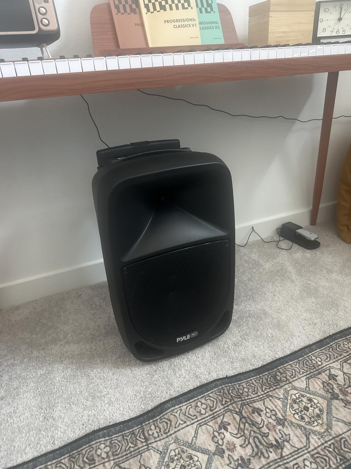 Pyle PSBT105A - 1000W Portable Bluetooth PA Speaker, 10'' Subwoofer, UHF Wireless Mic, MP3/USB/SD, Rechargeable Battery, LED Battery Indicator Lights, Black customer photo 1