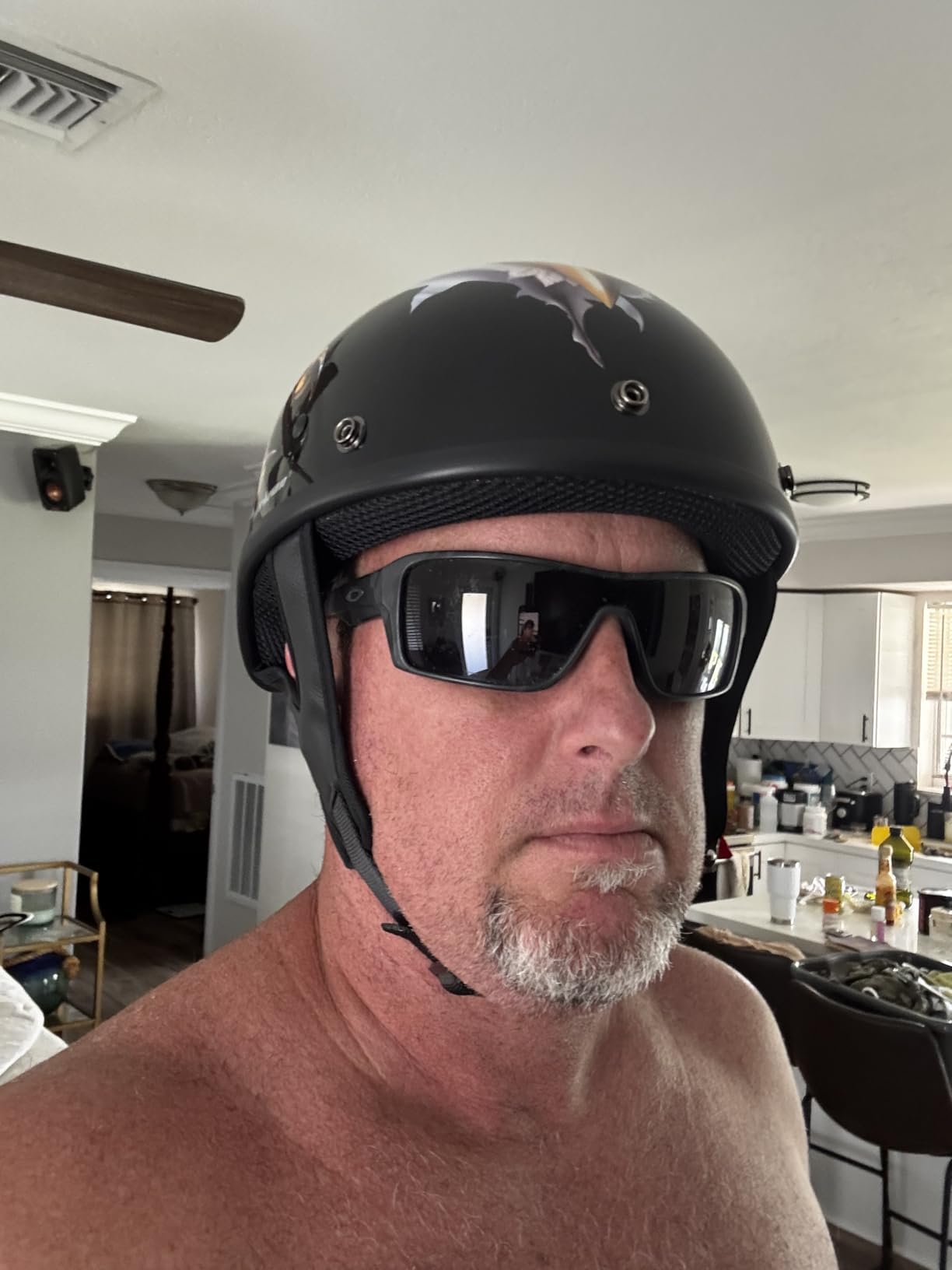 Cartman Cruiser Scooter Motorcycle Half Face Helmet, Patriotic Eagle USA Graphics, DOT Approved customer photo 1