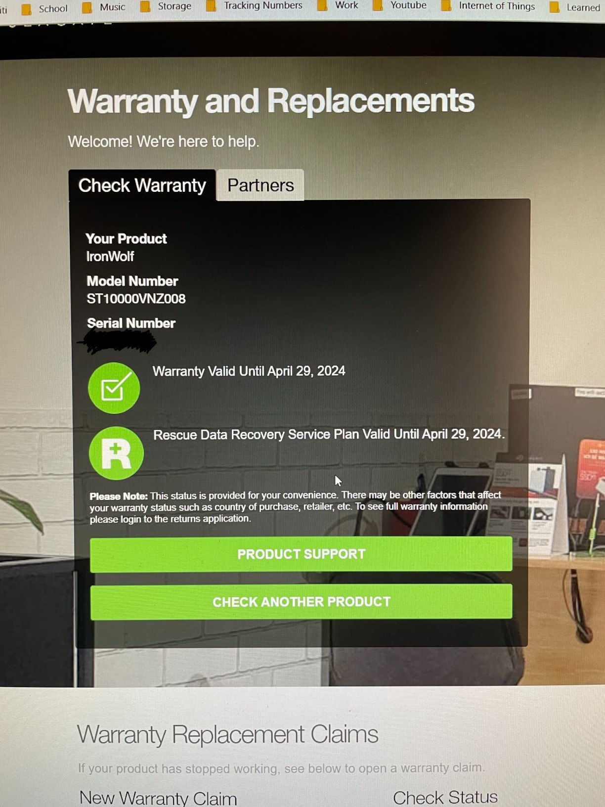 Seagate IronWolf 10TB NAS Internal Hard Drive HDD - CMR 3.5 Inch SATA 6Gb/s 7200 RPM 256MB Cache for RAID Network Attached Storage, with Rescue Service (ST10000VN0008) customer photo 1