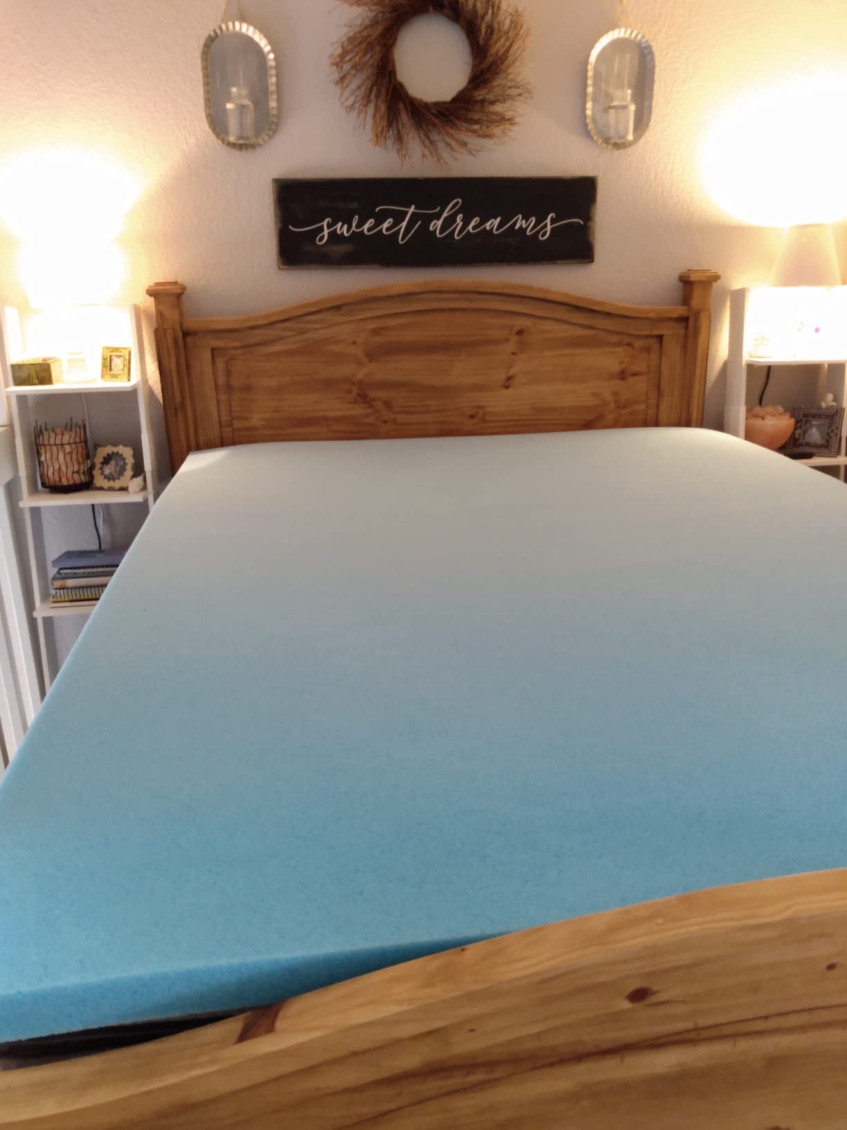 Amazon Basics Cooling Gel-Infused Alternative Latex Queen Mattress Topper, CertiPUR-US Certified, 3 Inches customer photo 1