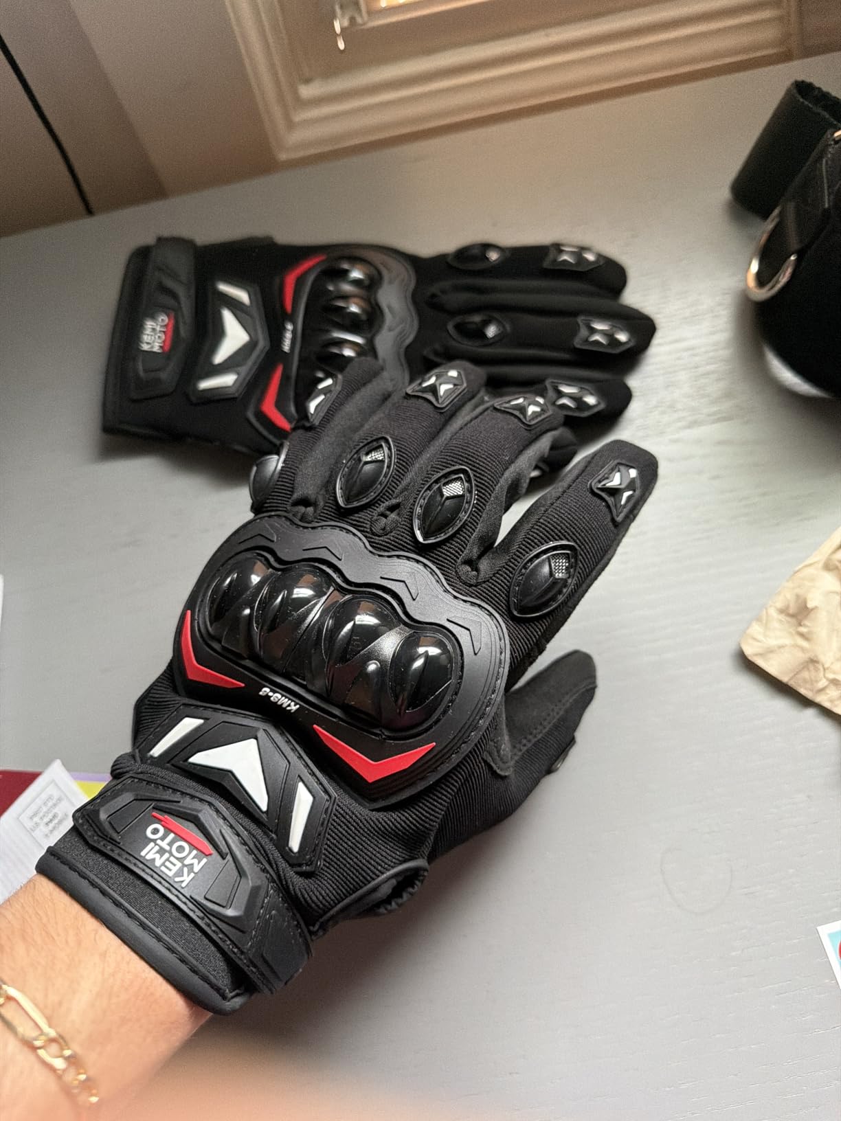 KEMIMOTO Motorcycle Gloves for Men, Touchscreen Cycling Gloves for Outdoor Sports On-Road Off-Road Mountain Motorcycle Motorcross Motorbike Dirt Bike Bicycle Racing ATV UTV customer photo 1