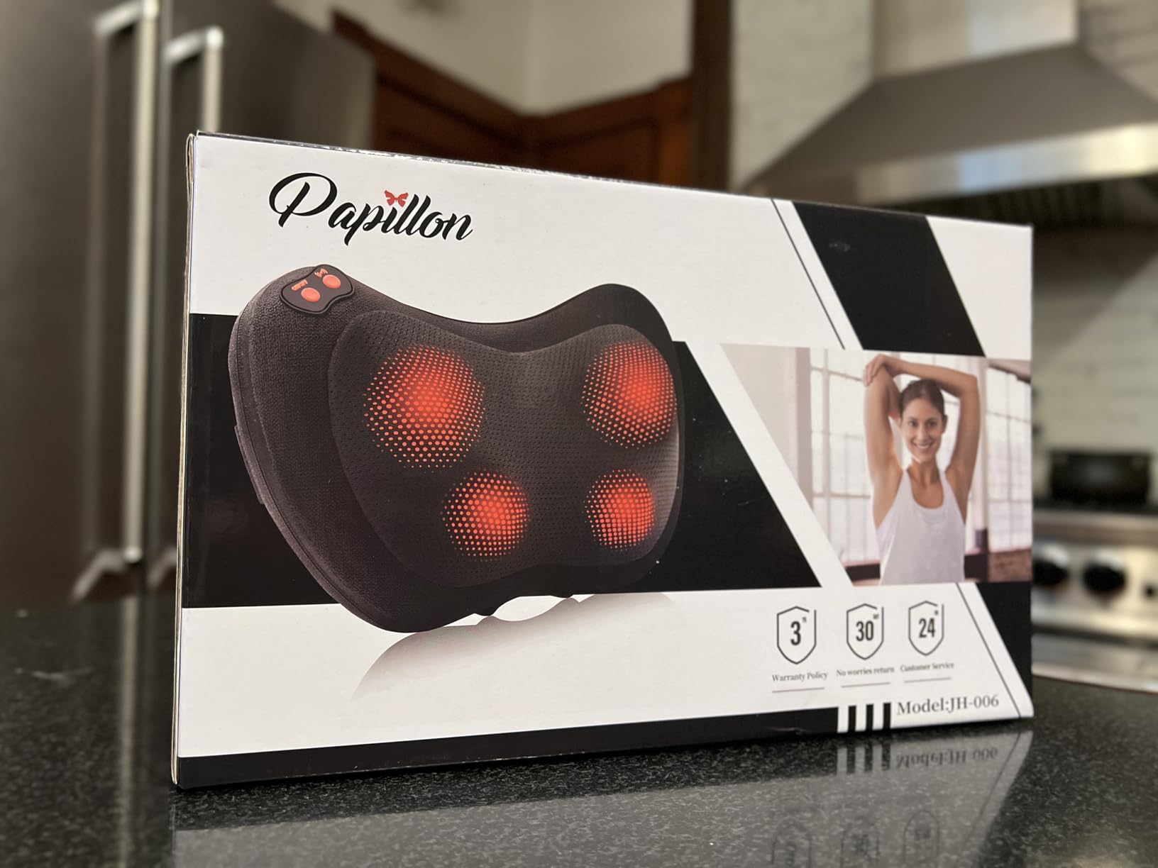 Papillon Mothers Day Gifts for Mom,Back Massager with Heat,Shiatsu Neck Massager Pillow for Back,Neck,Shoulder,Foot&Lower Back Pain Relief,Relaxation Gifts for Women/Mom/Fathers Day (Black) customer photo 1