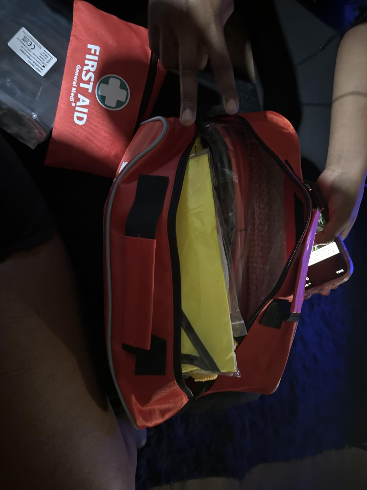 General Medi 127-Pieces Roadside Car Emergency Kit Include Mini First Aid Kit, Jumper Cables,Tow Rope, Bandage, Safety Vest, Emergency Triangle, All in One Pack customer photo 1