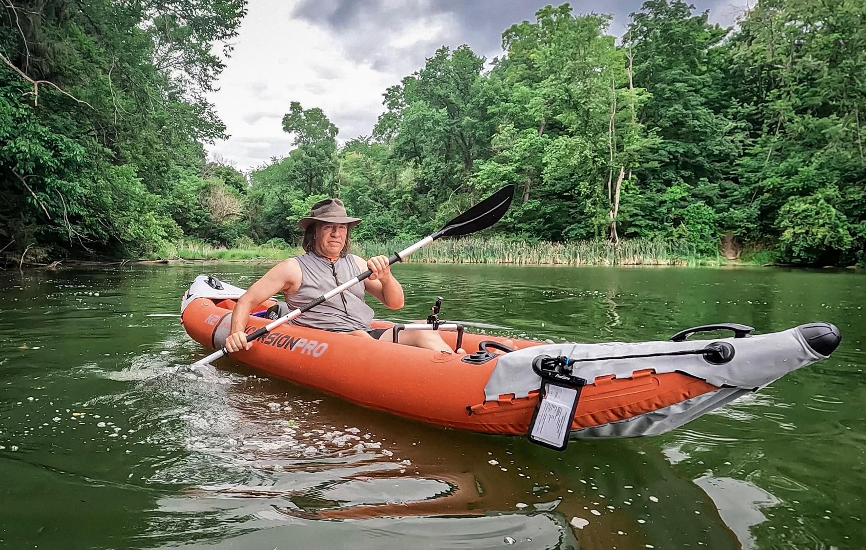 INTEX Excursion Pro K1 Inflatable Kayak Set: Includes Deluxe 86in Kayak Paddles and High-Output Pump - SuperTough PVC - Adjustable Bucket Seat - 1-Person - 220lb Weight Capacity customer photo 1