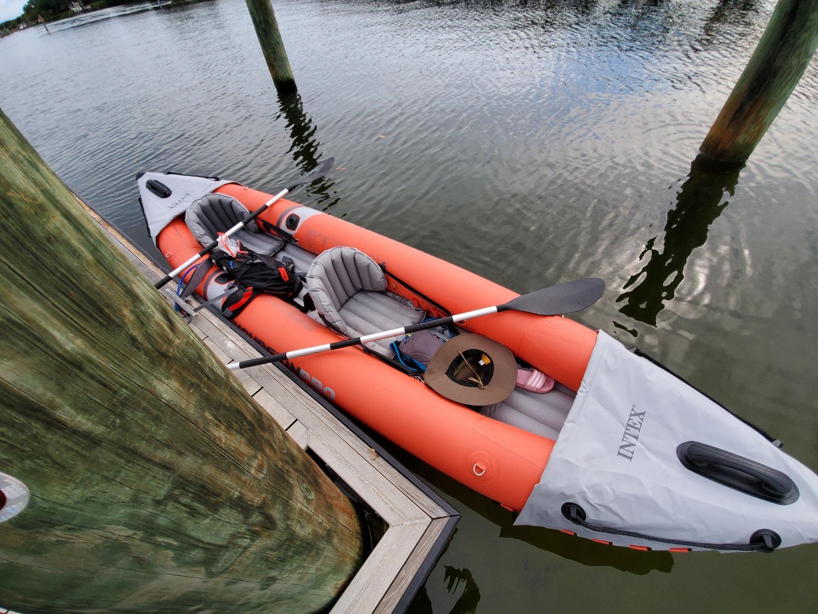 INTEX Excursion Pro K1 Inflatable Kayak Set: Includes Deluxe 86in Kayak Paddles and High-Output Pump - SuperTough PVC - Adjustable Bucket Seat - 1-Person - 220lb Weight Capacity customer photo 2