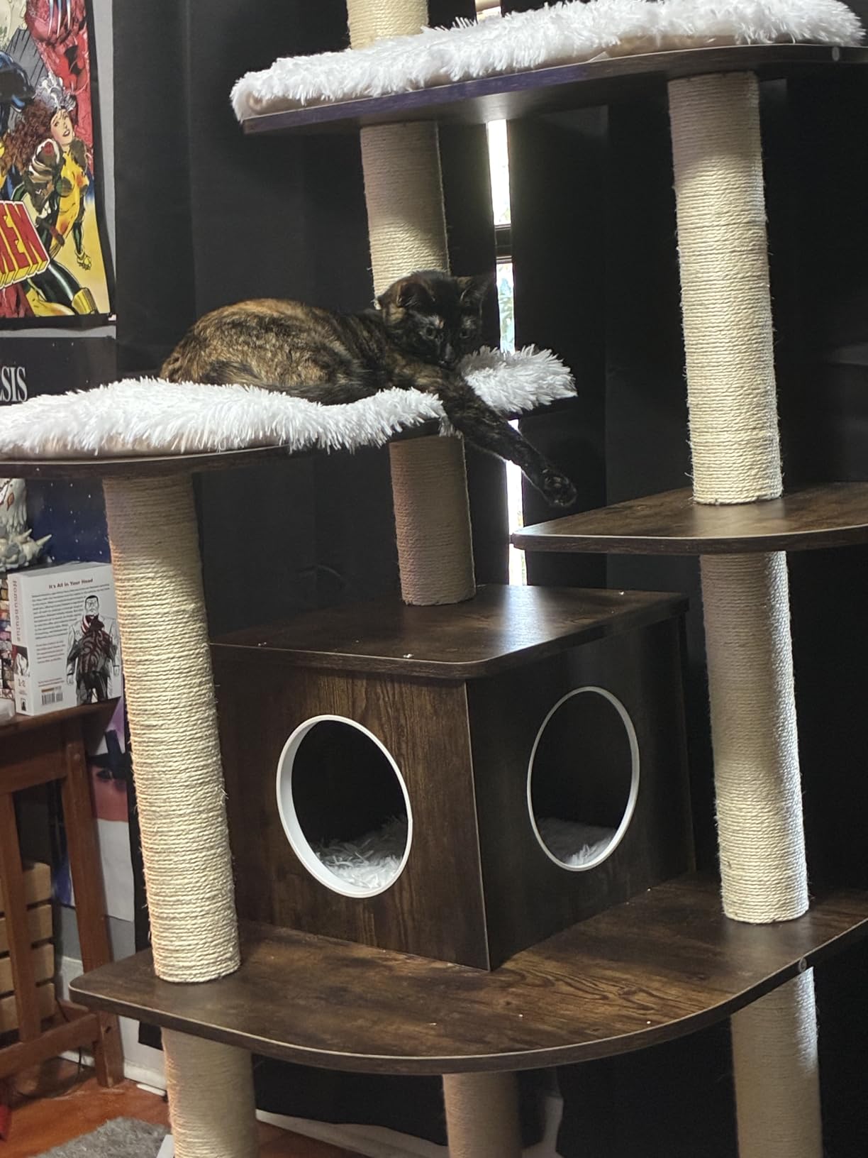 Tangkula Tall Cat Tree, 69-Inch Modern Cat Tower with Sisal Rope Scratching Posts, Wood Cat Tree with Multi-Layer Platform, Cat Condo Furniture with Washable Cushions for Indoor Cats Large Adult customer photo 2