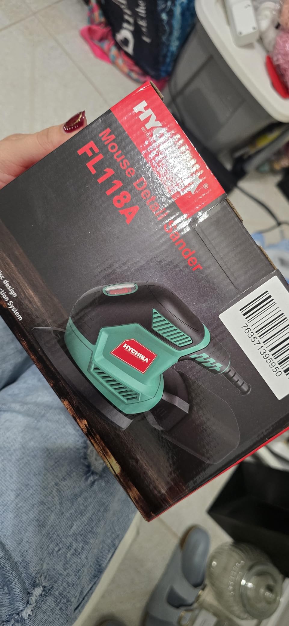 HYCHIKA Detail Sander, 14,000 OPM Compact Electric Sander Tool with 12 Pcs Sandpapers customer photo 1
