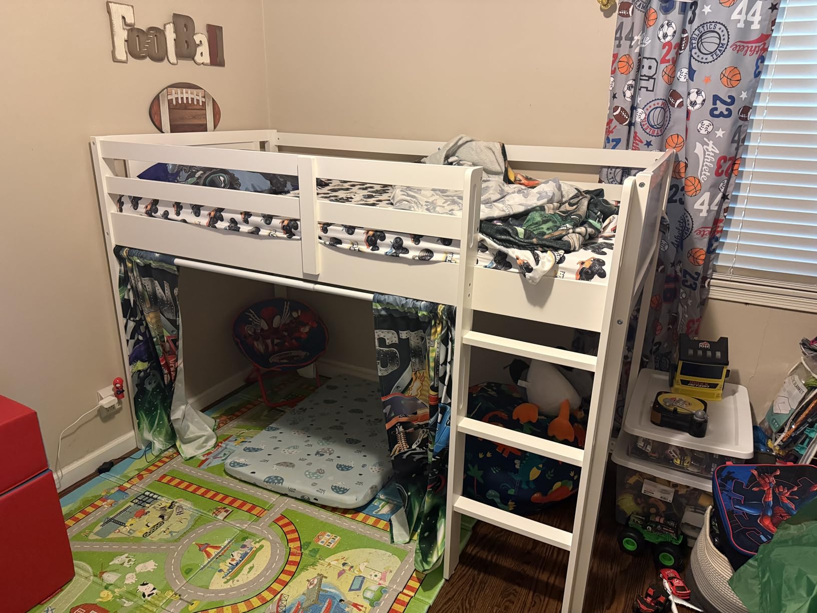 Delta Children Twin Loft Bed with Guardrail and Ladder, Coordinates with Loft Bed Tents Sold Separately, White customer photo 1