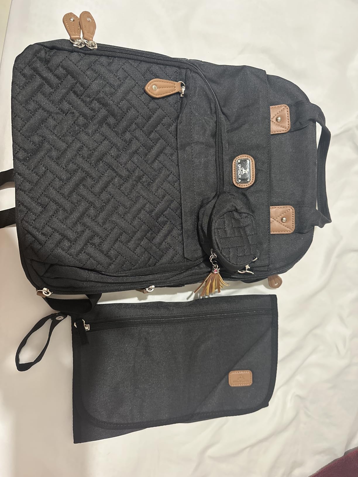 Dikaslon Diaper Bag Backpack with Portable Changing Pad, Pacifier Case and Stroller Straps, Large Unisex Baby Bags for Boys Girls, Multipurpose Travel Back Pack Moms Dads, Black customer photo 1