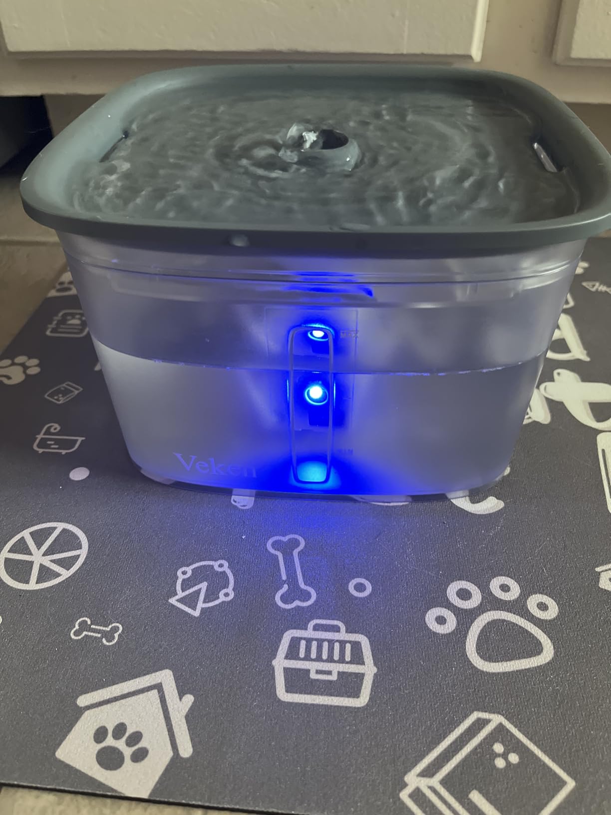 Veken Innovation Award Winner 95oz/2.8L Pet Fountain, Automatic Cat Water Fountain Dog Water Dispenser with Replacement Filters for Cats, Dogs, Multiple Pets (Grey, Plastic) customer photo 2