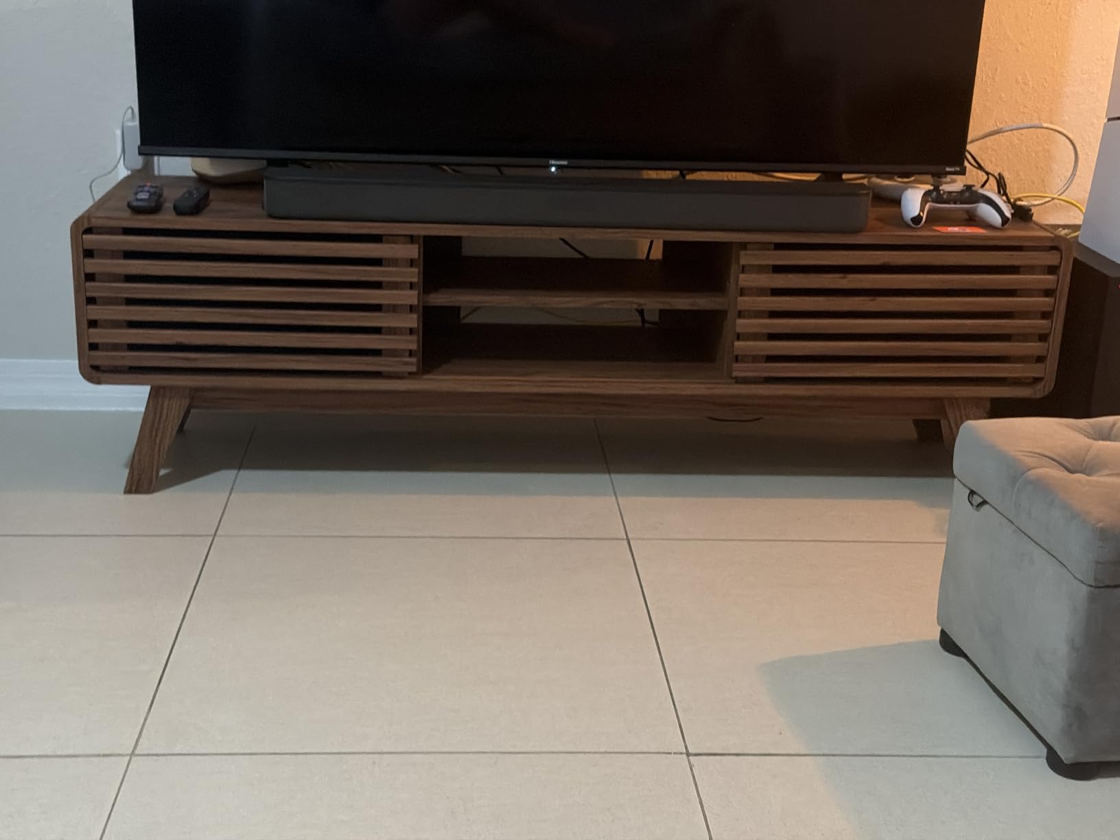 mopio Ensley TV Stand, Mid Century Modern for 55/60/65 inch TV, Farmhouse TV Stand, Entertainment Center with Storage, TV and Media Console for Living Room customer photo 2
