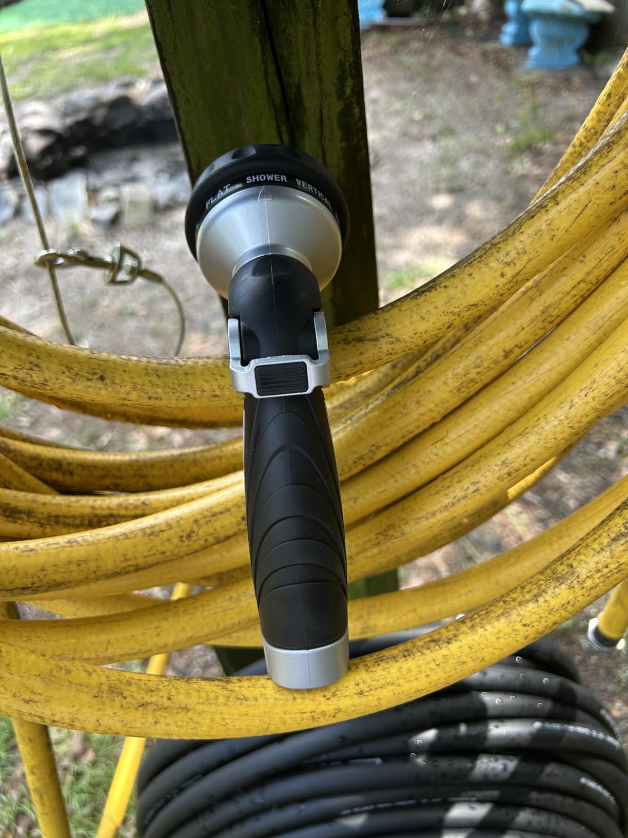 RESTMO Hose Nozzle Heavy Duty, Metal Water Hose Sprayer for Garden, 9 Spray Patterns | High Pressure | Thumb Flow Control | On/Off Valve, Ideal for Outdoor Lawn & Plant Watering, Car & Pet Washing customer photo 2