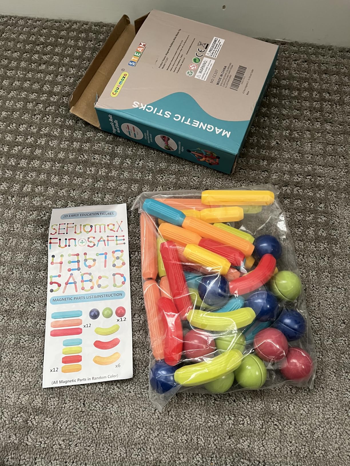 COUOMOXA Magnetic Building Blocks for Toddlers: STEM Educational Toys for 3 4 5+ Years Old Kids - Magnetic Stick Montessori Game for Family for Boys Girls 3-5 customer photo 1
