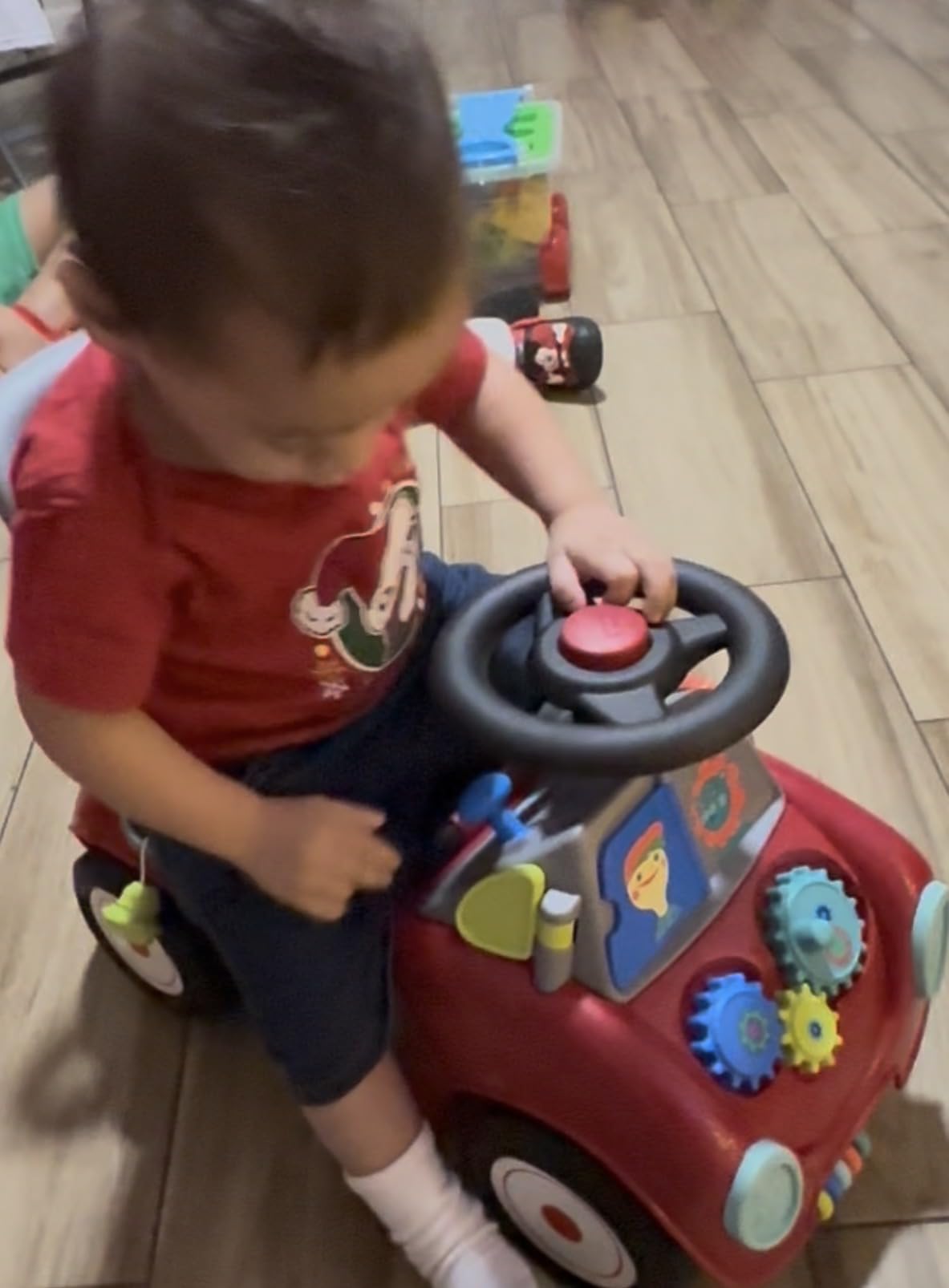 Radio Flyer Tinker Truck, for Toddlers 1-3, 3-in-1 Push Walker Ride On Car with 20 Sensory Activities, Anti-Tip Feature, Under-Seat Storage, Lights and Sounds, 42 lb Capacity, Toddler Ride On Toys customer photo 2
