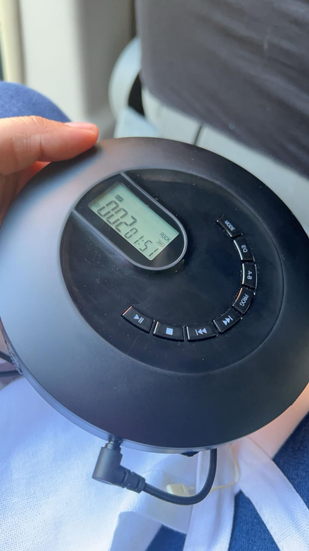CD Player Portable, Rechargeable Portable CD Player for Home Car and Travel with Headphone and Anti-Skip/Shockproof, Compact Player with LCD Display, AUX Cable, Backlight customer photo 1