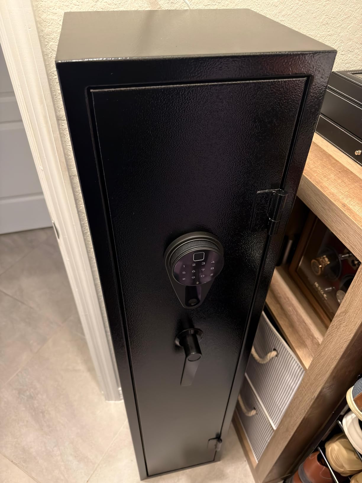 KAER Gun Safe, Rifle Safe, 4-5 Gun Safes for Home Rifle and Pistols, Gun Safes for Rifles and Shotguns, Gun Cabinet with Fingerprint/Digital Keypad/Removable Shelf for Rifles Shotguns-11.8