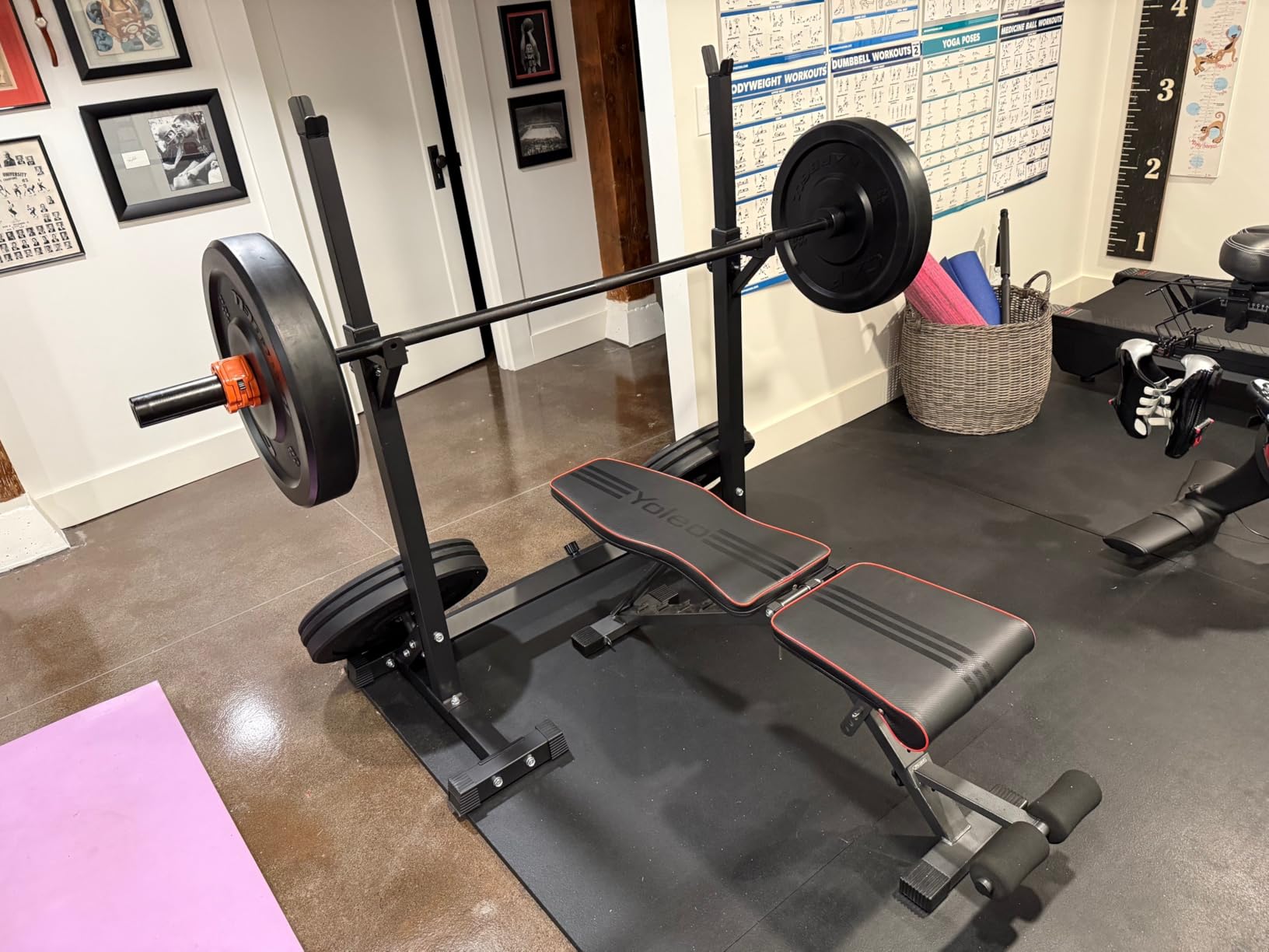 CANPA Adjustable Squat Rack Stand Multi-Function Barbell Rack Weight Lifting Gym Dumbbell Racks Home Gym Bench Press Rack Dumbbell Racks Stands 600Lbs customer photo 1