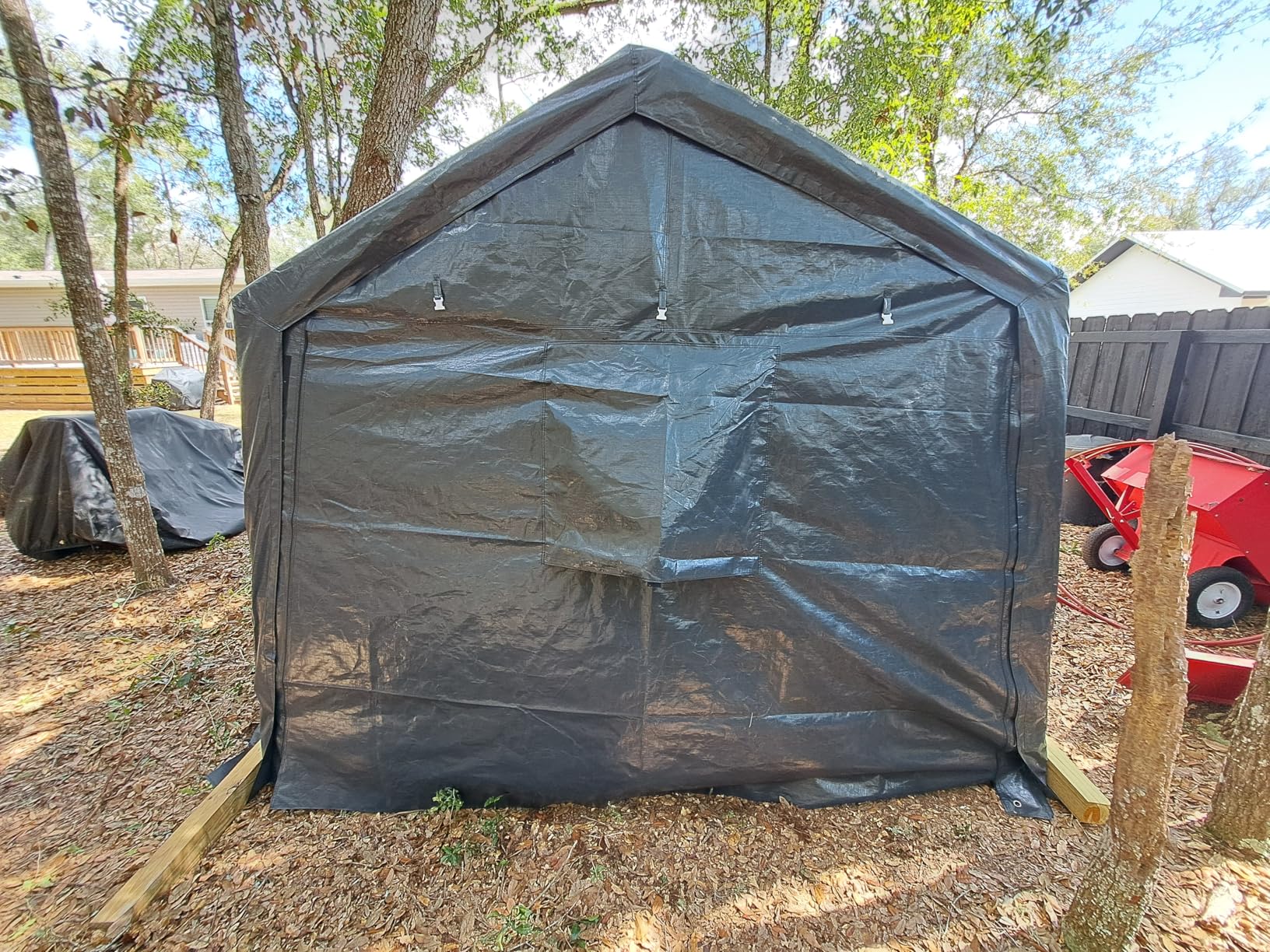 ADVANCE OUTDOOR 7x12 ft 2 Roll up Doors & Vents Outdoor Portable Storage Shelter Garage Tent Carport for Motorcycle ATV with Heavy Duty Metal Frame and Anti-UV Snow Resistant Waterproof Cover, Gray customer photo 1