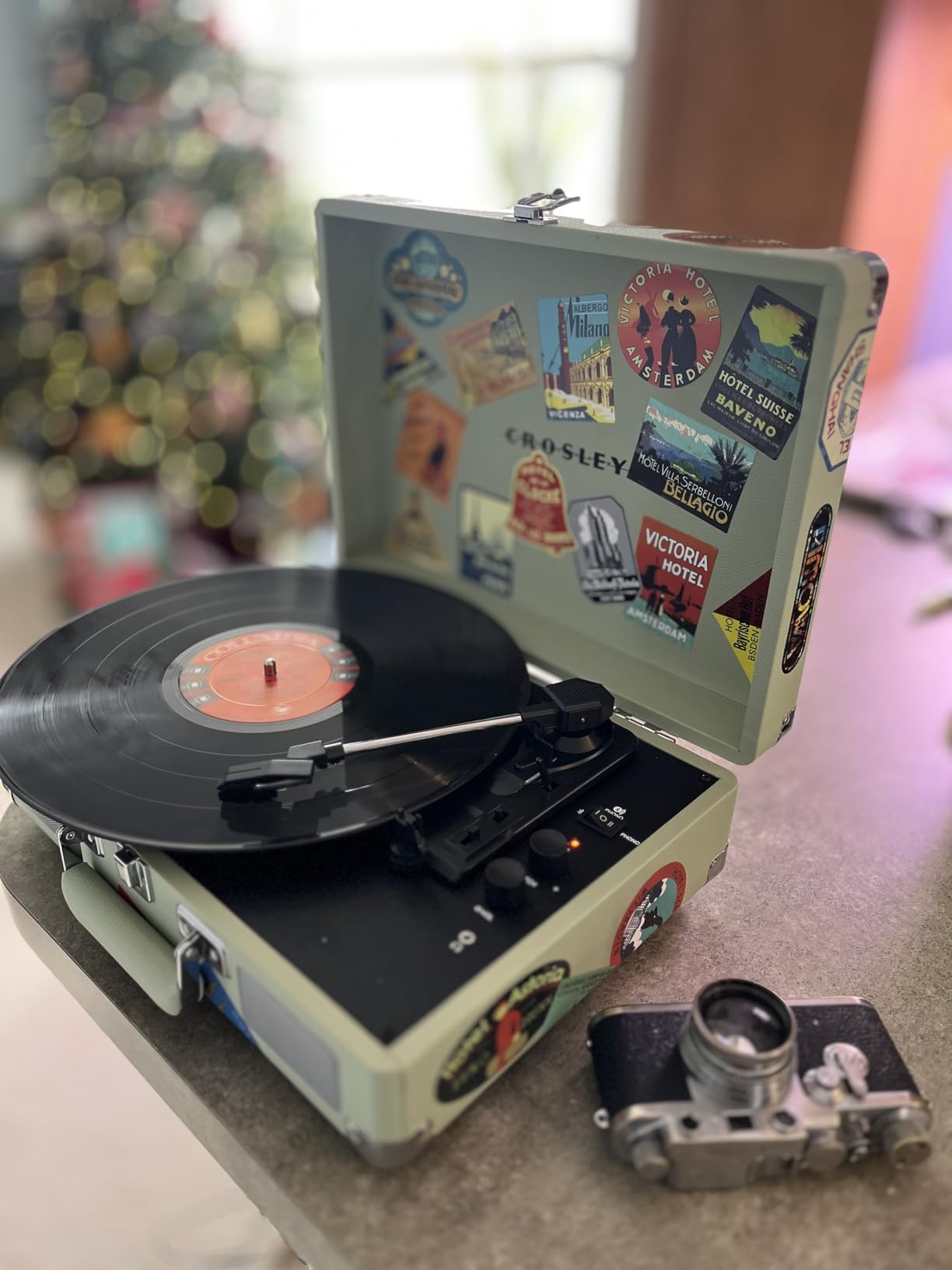Crosley CR8005F-TN Cruiser Plus Vintage 3-Speed Bluetooth in/Out Suitcase Vinyl Record Player Turntable, Tourmaline customer photo 2