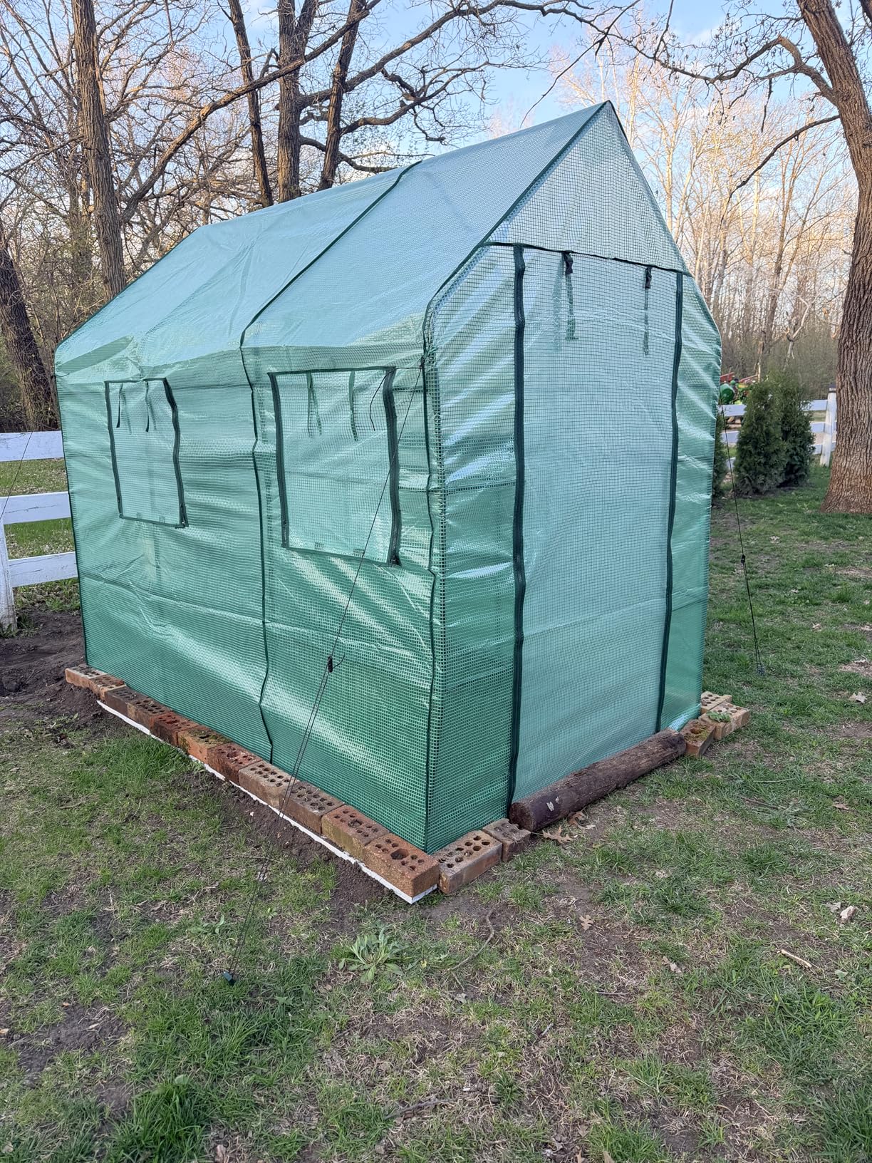 SUNGIFT Walk-in Greenhouse for Outdoors, 57x61x80 Inch Large Greenhouse, 3 Tiers 10 Shelves Mini Green House Kit with Observation Windows Roll-up Door Zipper, Plant Garden Hot House for Herbs, Flowers customer photo 2