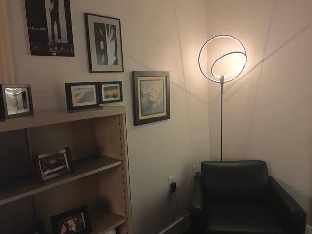 Brightech Eclipse Modern LED Torchiere Floor Lamp - Very High Brightness, Indoor Lamp - Living Room Standing Light - Alternative to Halogen - Built in Touch Dimmer - Gold/Brass customer photo 1