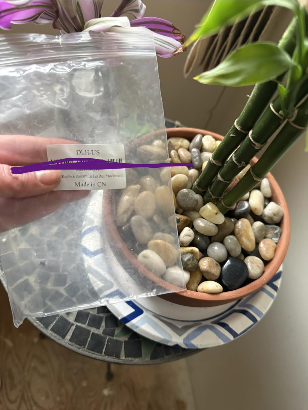 Virekm River Rocks, Decorative Ornamental Pebbles, Garden Landscaping Stones, Gravel Filler for Home Decoration Flower Bed Fish Tank Plants Vases Succulents customer photo 2
