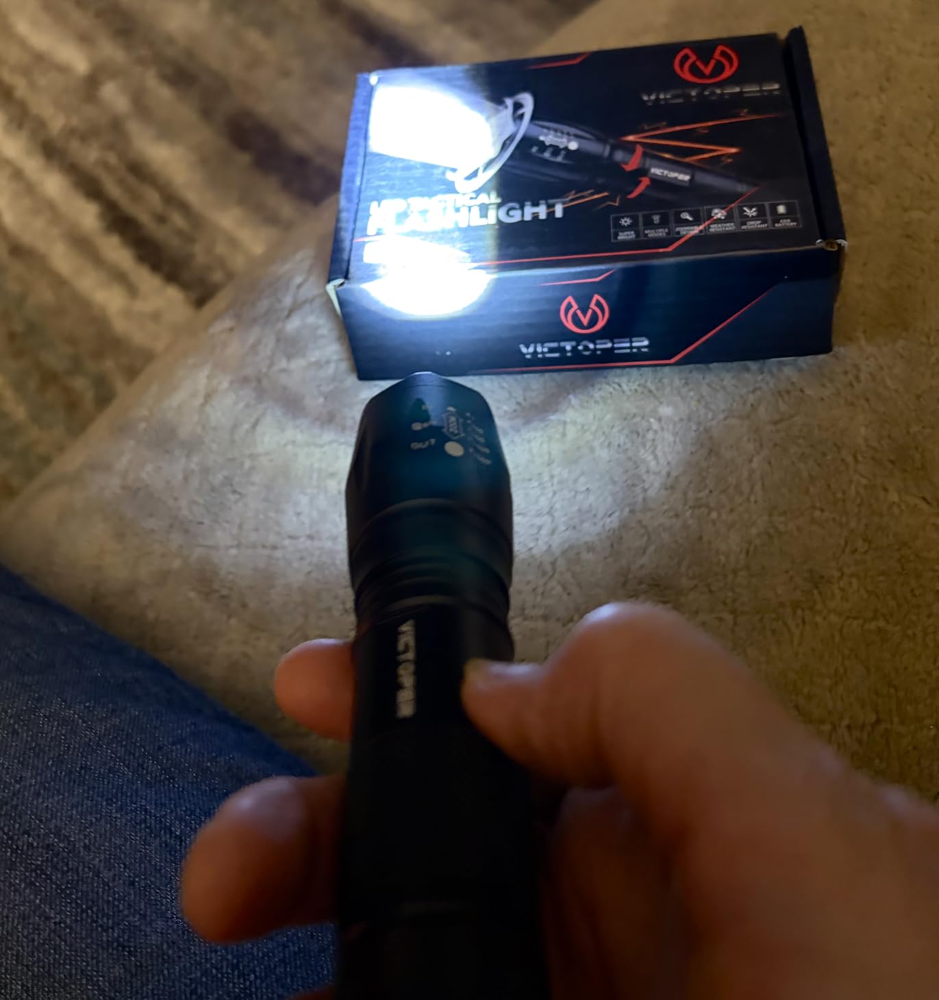Victoper LED Flashlight 2 Pack, Bright Tactical Torch High Lumens with 5 Modes, Waterproof Zoomable Flash Light for Outdoor, Camping Essentials customer photo 1