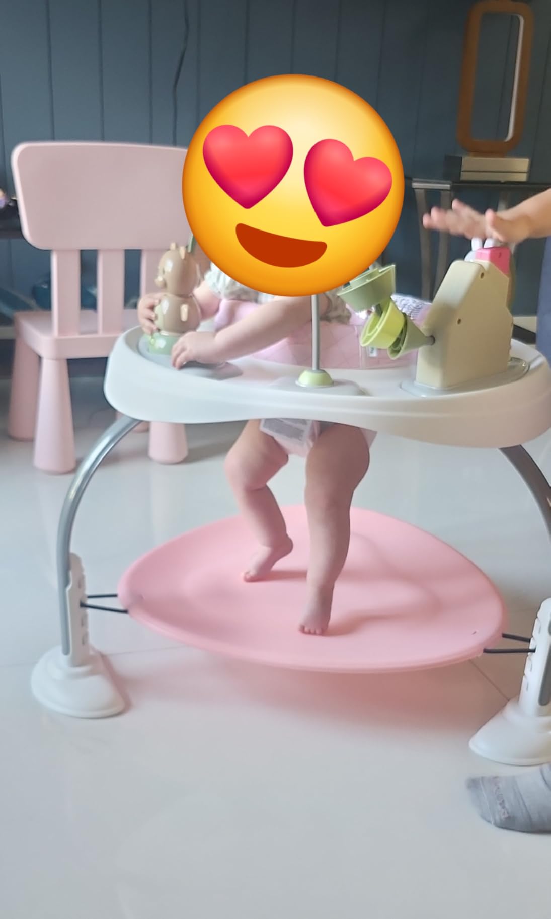 Ingenuity Spring & Sprout 2-in-1 Baby Activity Center Jumper and Table with Infant Toys - Ages 6 Months +, First Forest customer photo 2