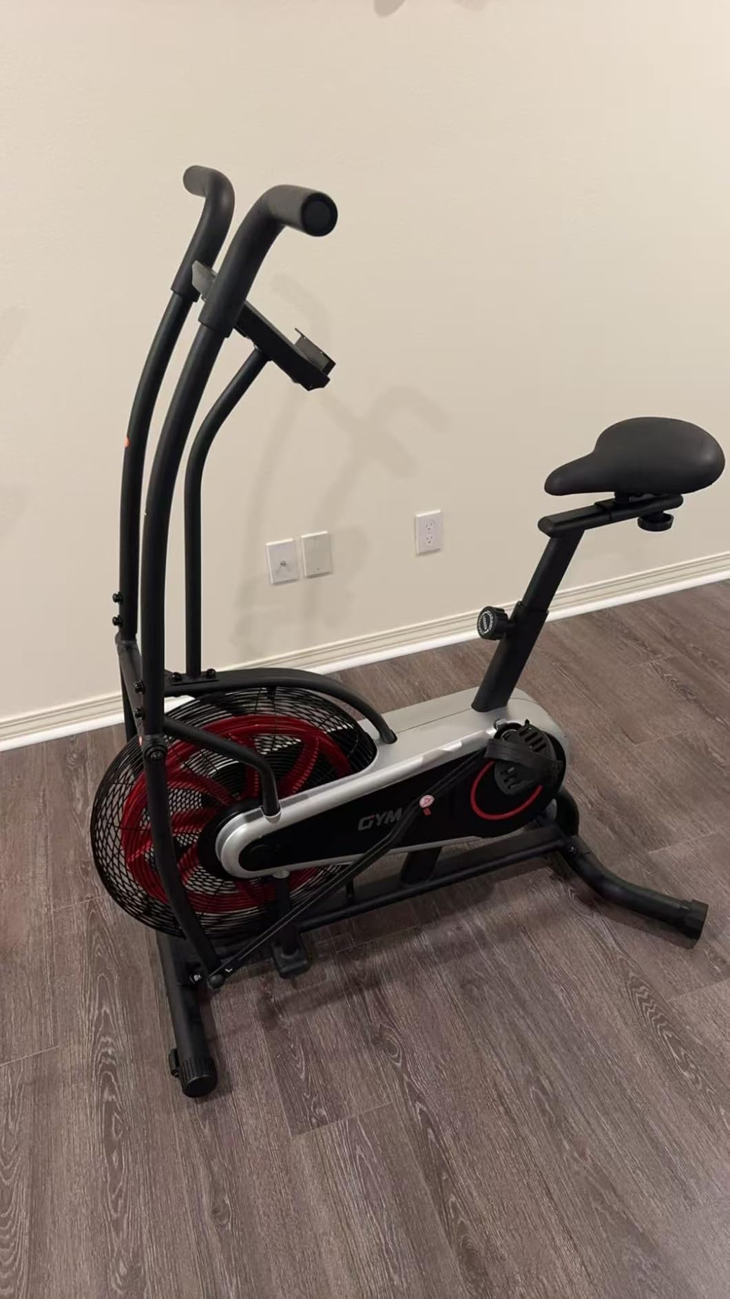 Goplus Air Bike, Fan Exercise Bike with Unlimited Resistance, Clear LCD Display, Tablet Holder, Adjustable Seat customer photo 1