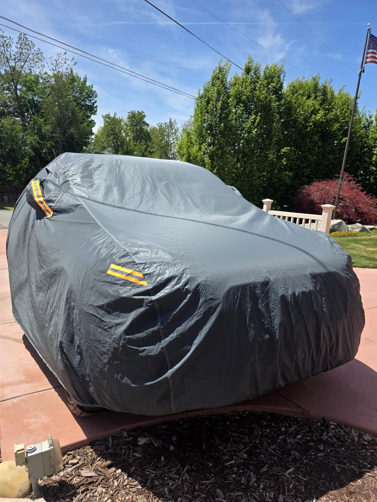 GUNHYI 16 Layers Hatchback Car Cover Waterproof All Weather, Universal Fit vw Golf, Honda Fit, Mazda 3, Toyota Corolla, Ford Fiesta/Focus, Nissan Leaf, Mini Clubman etc. customer photo 1