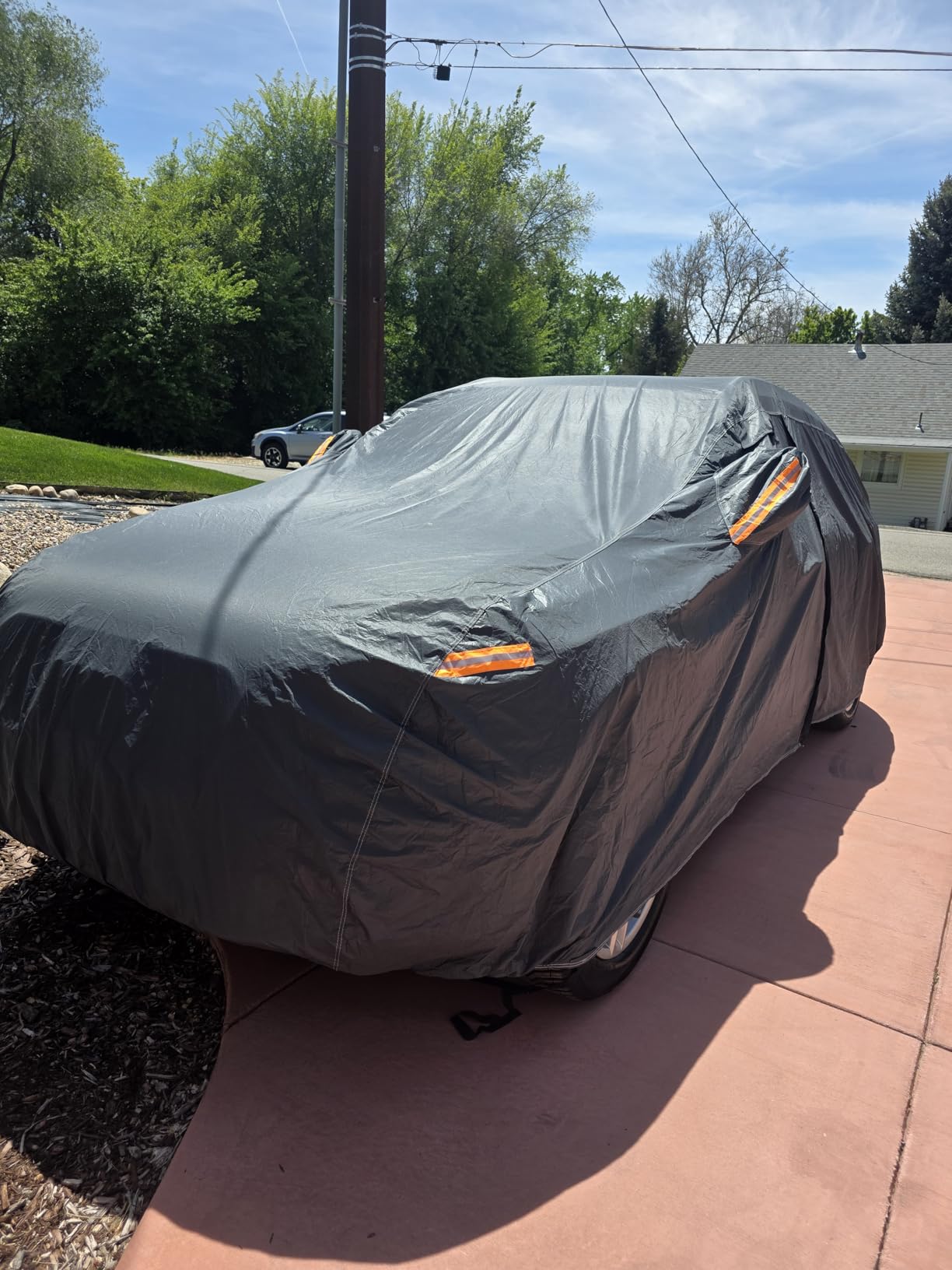 GUNHYI 16 Layers Hatchback Car Cover Waterproof All Weather, Universal Fit vw Golf, Honda Fit, Mazda 3, Toyota Corolla, Ford Fiesta/Focus, Nissan Leaf, Mini Clubman etc. customer photo 2