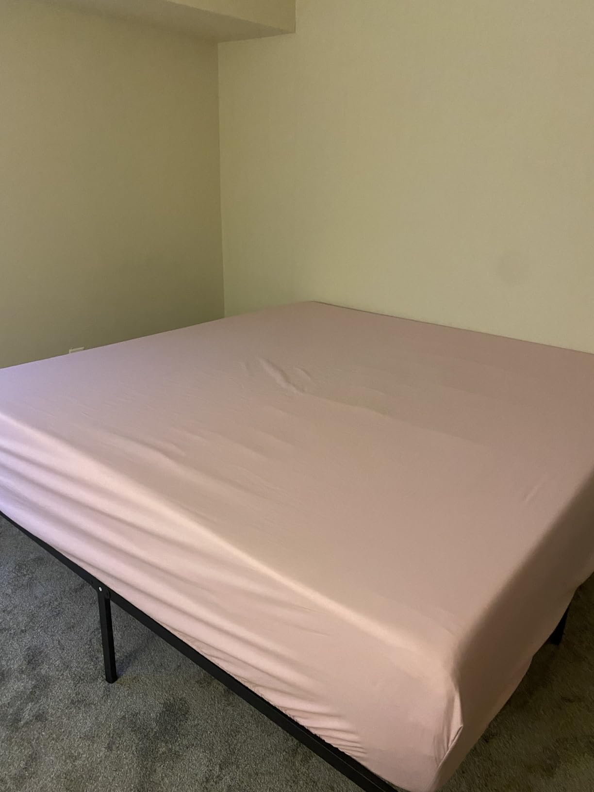 NEW JETO Metal Bed Frame, Queen Size Bed Frame with Storage Space, Heavy Duty Sturdy Mattress Foundation, Easy Assembly, No Box Spring Needed, Black, 14 Inch customer photo 2