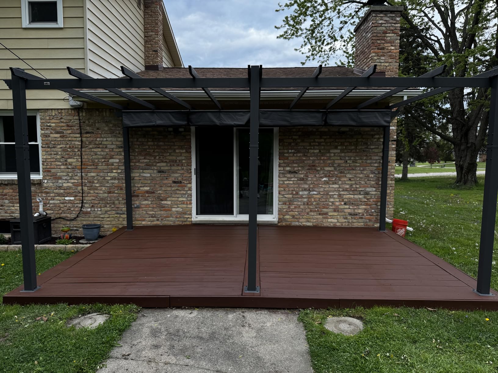PURPLE LEAF 11' X 13' Outdoor Pergola with Retractable Canopy Aluminum Shelter for Porch Garden Beach Sun Shade Grape Trellis Pavilion Grill Gazebo Modern Backyard Deck Metal Patio Pergola Gray customer photo 1