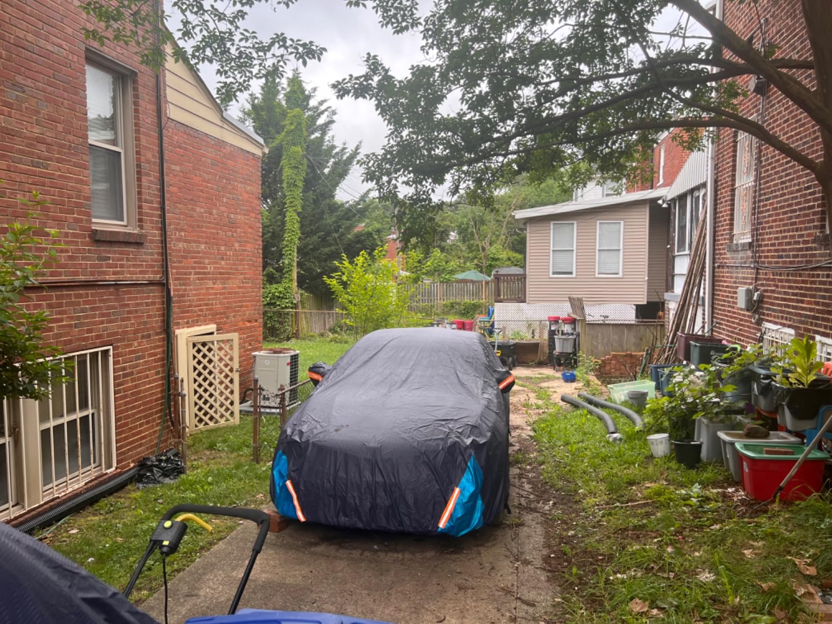 Car Cover Waterproof All Weather for Automobiles, 6 Layers Outdoor Full Exterior Cover Rain Sun UV Snowproof Protection with Zipper Cotton, Mirror Pocket for Sedan (190-195 inch) customer photo 2