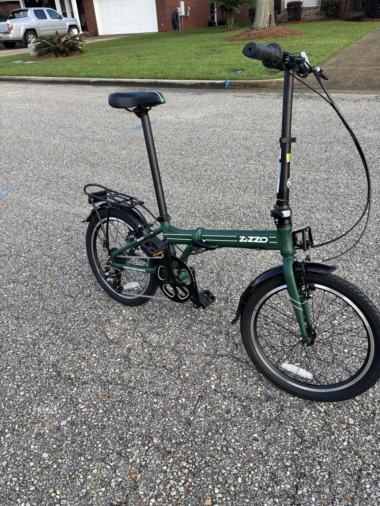 ZiZZO Forte Heavy Duty Folding Bike, Genuine Shimano, with Fenders, Rack customer photo 1