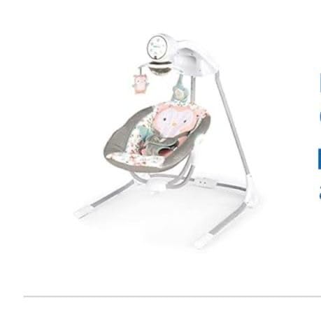 Ingenuity InLighten 5-Speed Baby Swing - Swivel Infant Seat, 5 Point Safety Harness, Nature Sounds, Lights customer photo 2
